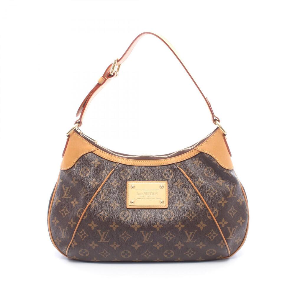 Louis Vuitton Thames Shoulder Bag Canvas Leather Monogram Brown